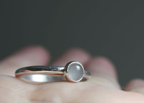 Lagoon, sea foam ring in sterling silver and aquamarine
