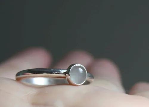 Lagoon, sea foam ring in sterling silver and aquamarine