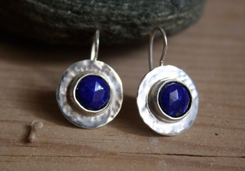Lapis, Egyptian earrings in silver and lapis lazuli