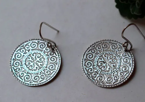 Leoda, Viking shield earrings in sterling silver