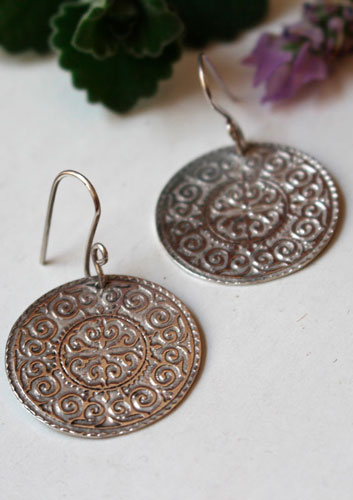 Leoda, Viking shield earrings in sterling silver