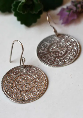 Leoda, Viking shield earrings in sterling silver