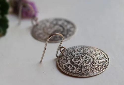 Leoda, Viking shield earrings in sterling silver