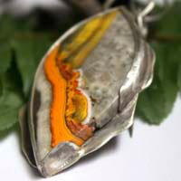 Liekki, Sami fire pendant in silver and bumblebee jasper