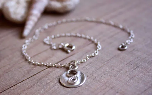 Lina, infinity spiral and circle anklet and bracelet in silver