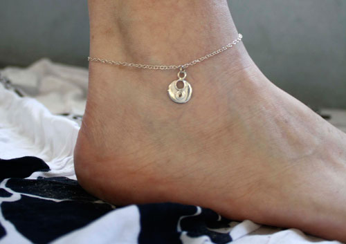 Lina, infinity spiral and circle anklet and bracelet in silver