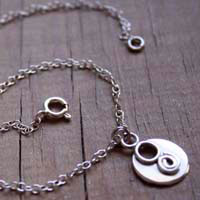 Lina, infinity spiral and circle anklet and bracelet in silver