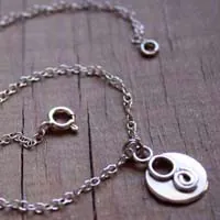 Lina, infinity spiral and circle anklet and bracelet in silver
