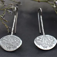 Lion’s tooth, dandelion egret’s earrings in silver