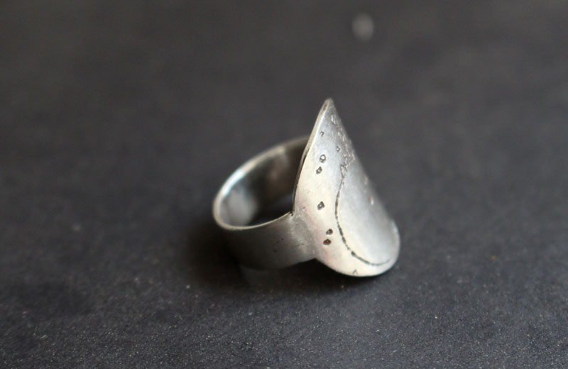 Little planet, the Little Prince planet amd quote ring in silver