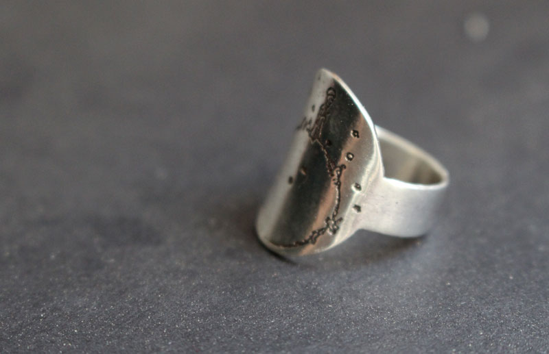Little planet, the Little Prince planet amd quote ring in silver