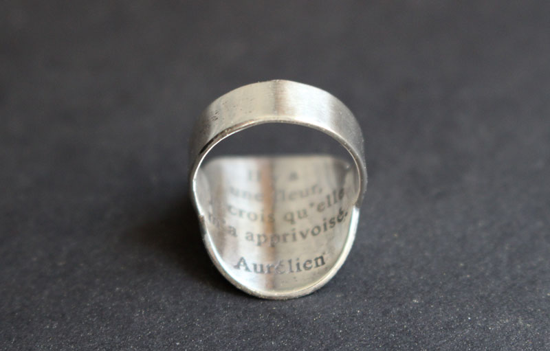 Little planet, the Little Prince planet amd quote ring in silver
