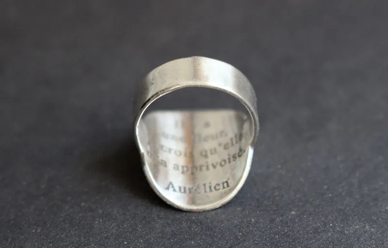 Little planet, the Little Prince planet amd quote ring in silver