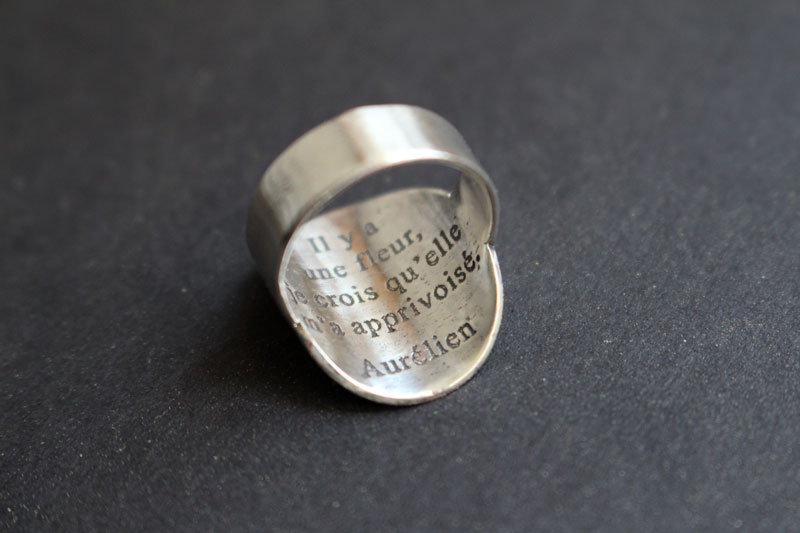 Little planet, the Little Prince planet amd quote ring in silver