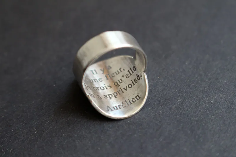 Little planet, the Little Prince planet amd quote ring in silver