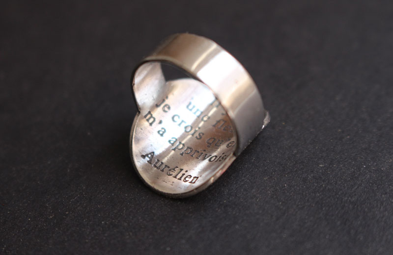 Little planet, the Little Prince planet amd quote ring in silver