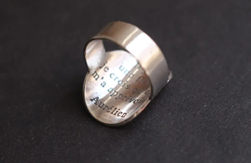 Little planet, the Little Prince planet amd quote ring in silver