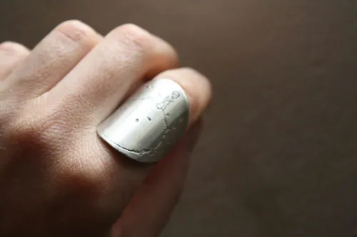 Little Prince’s planet, Saint-Exupéry story ring in sterling silver