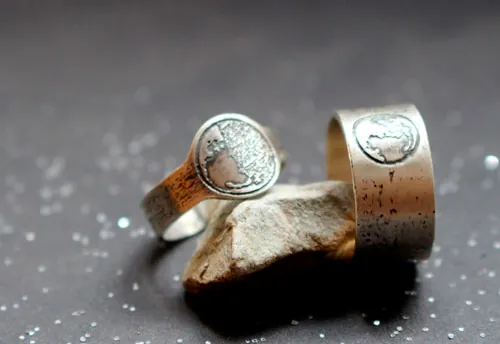 Lunar cycle, customizable moon phase ring in sterling silver