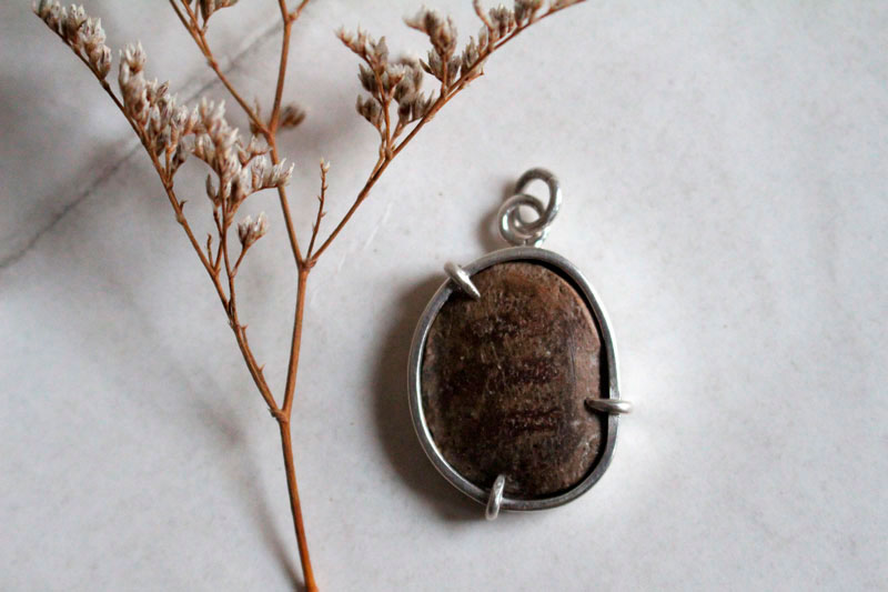 Lyobaa, romance from Oaxaca pendant in silver and ceramic