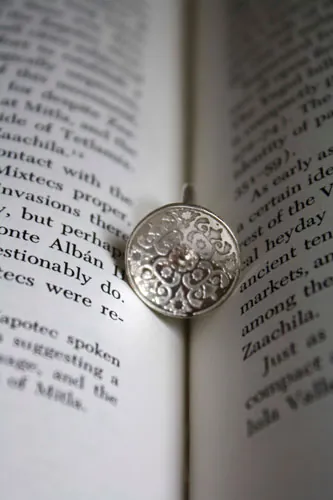 Lyric, medieval flower ring in sterling silver