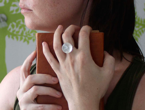 Lyric, medieval flower ring in sterling silver