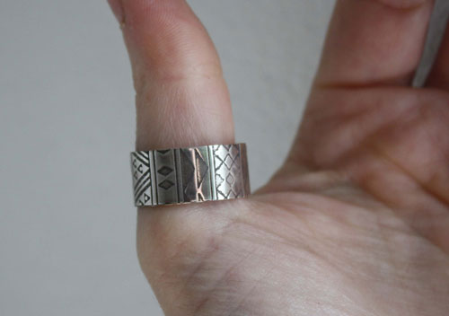 La boheme, bohem spirit engraved ring in sterling silver