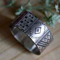 La boheme, bohem spirit engraved ring in sterling silver