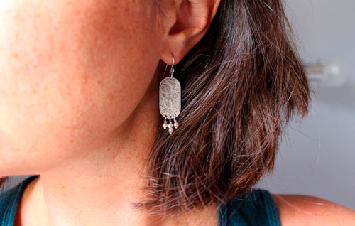 Lina, Asian flower earrings in sterling silver