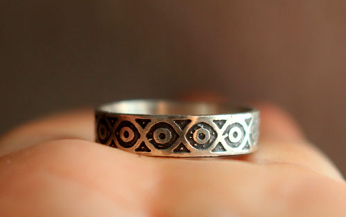 Livunn, engraved Viking ring in sterling silver