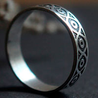 Livunn, engraved Viking ring in sterling silver