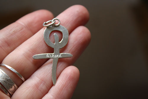 Louis Bertignac, French rock singer’s logo pendant in sterling silver