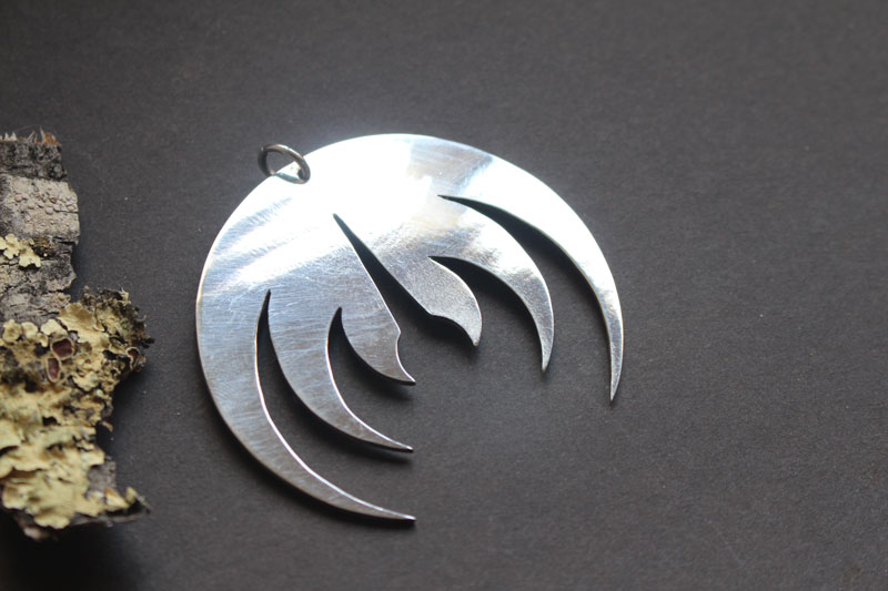 Magma deluxe, rock band Logo pendant in sterling silver