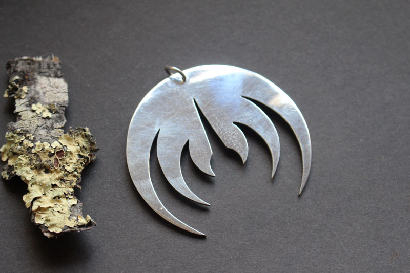 Magma deluxe, rock band Logo pendant in sterling silver