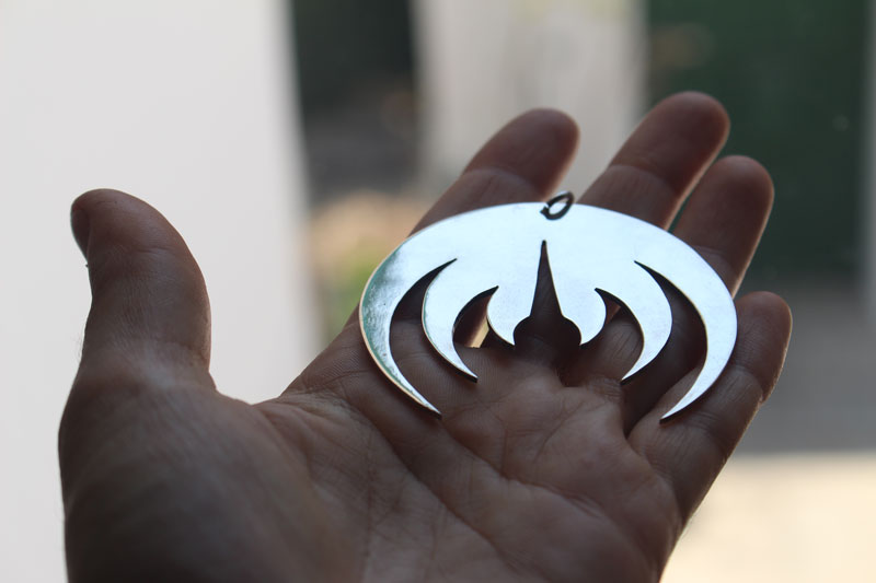 Magma deluxe, rock band Logo pendant in sterling silver