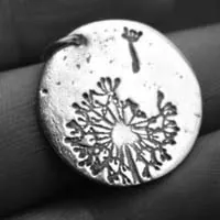 Make a wish, dandelion seed pendant in sterling silver