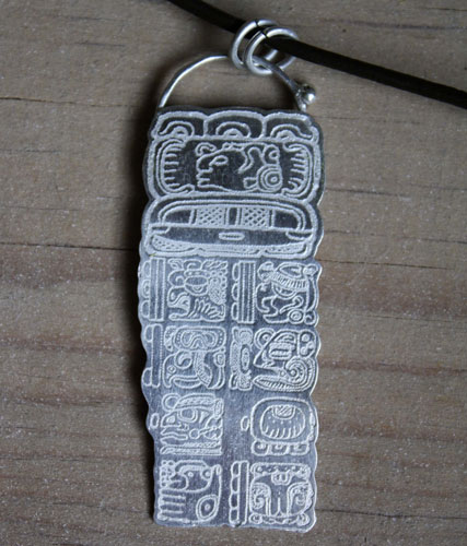 Maya calendar, mayan long count pendant in silver