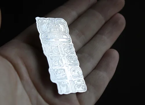 Maya Long Count, mayan calendar brooch in sterling silver