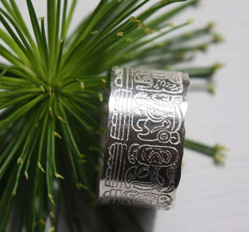 Mayan Calendar, personalized mayan calendar long count ring in silver
