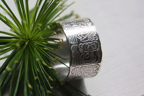 Mayan Calendar, personalized mayan calendar long count ring in silver