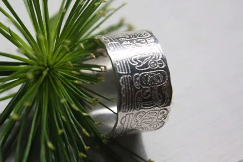 Mayan Calendar, personalized mayan calendar long count ring in silver