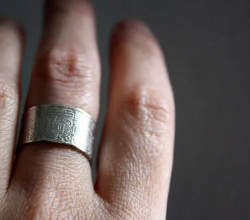 Mayan Calendar, personalized mayan calendar long count ring in silver