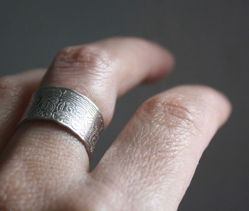 Mayan Calendar, personalized mayan calendar long count ring in silver