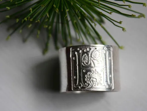 Medieval illumination, Middle Ages illumination ring in sterling silver