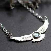 Messenger of the dawn, Native American eagle necklace in silver and spinel