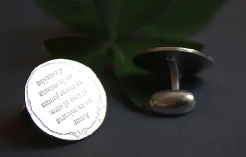 Mirar juntos, Little Prince quote cufflinks in sterling silver
