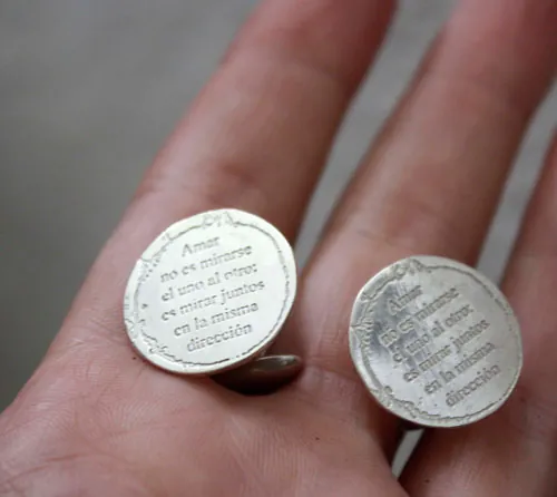 Mirar juntos, Little Prince quote cufflinks in sterling silver