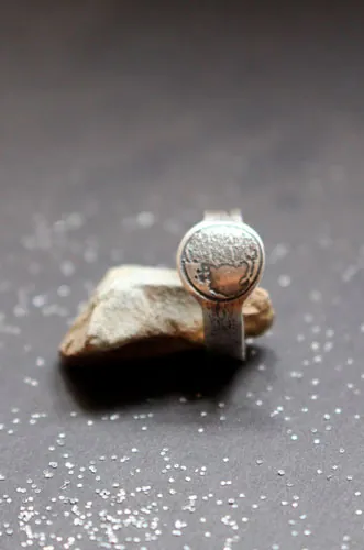 Moon phase, customizable lunar ring in sterling silver
