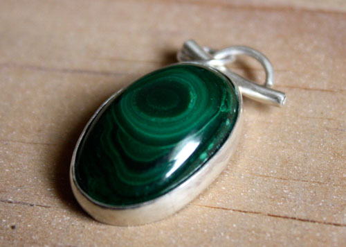 Moss, forest sanctuary pendant in silver and malachite