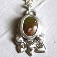 Moss stone, spring nest bracelet in silver and turquoise